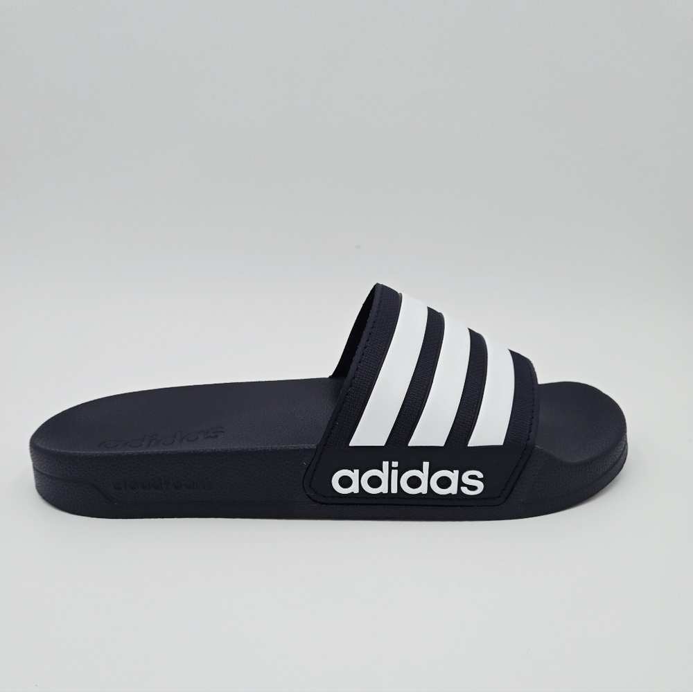 Adidas Men's ADILETTE SHOWER Navy and White Slide Sandals GZ5920 Size 12 #B26